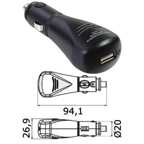Адаптер прикуривателя 1хUSB, 12/24 В, Osculati.
