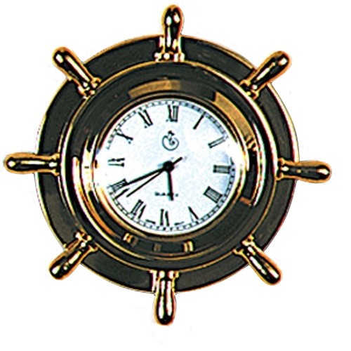 Часы–штурвал, 60 мм, латунь, Azur Marine.