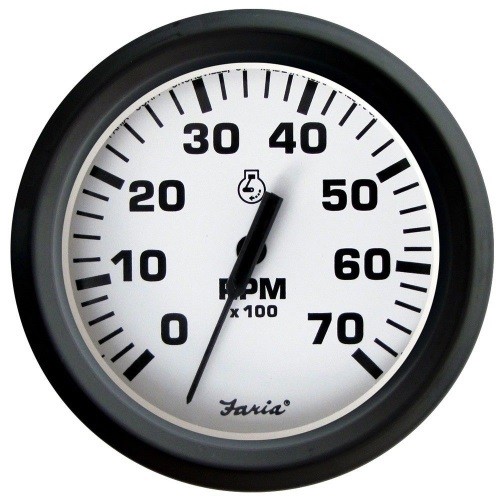 Тахометр, 7000RPM, чёрный, белый, Faria.
